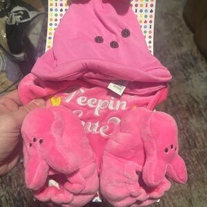 NWT Peepin Pink Baby Outfit with Booties